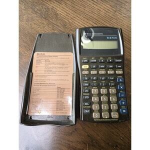Texas Instruments BA II Plus Business Analyst Calculator W/ Cover - Tested
